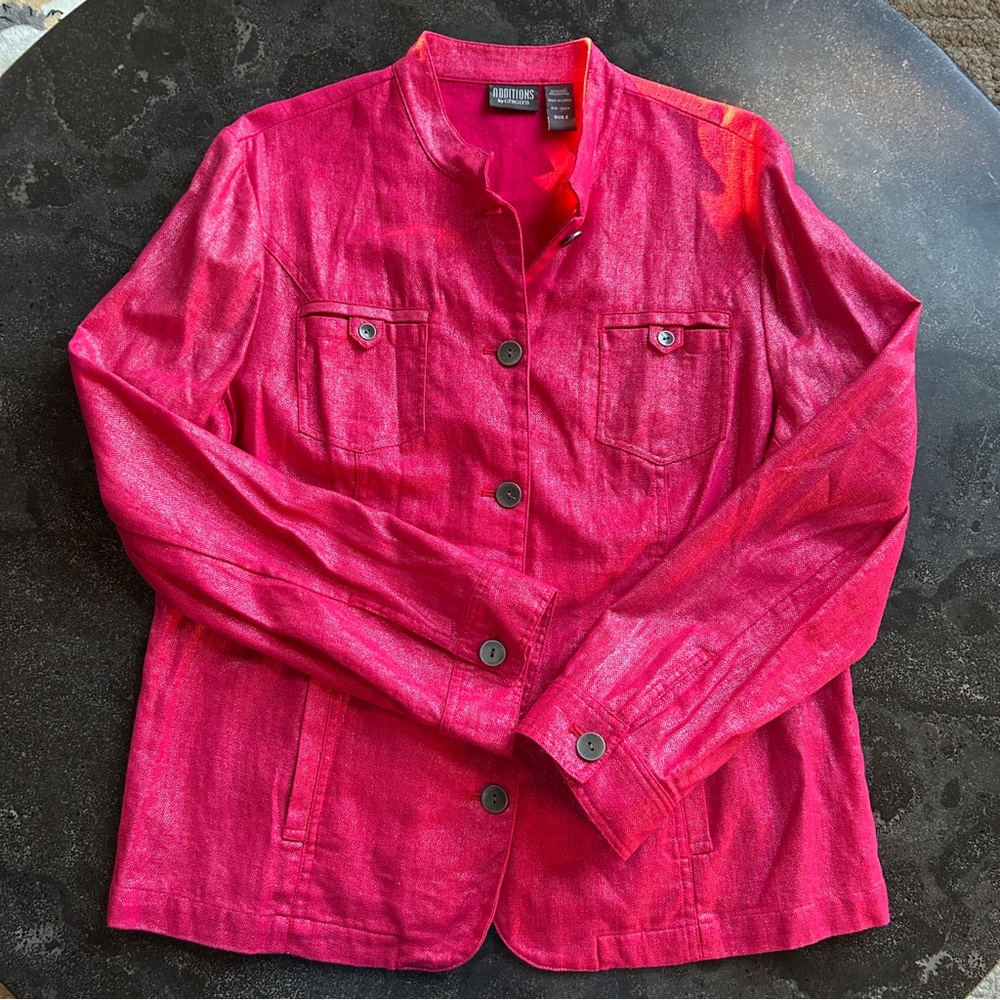 Additions by Chico’s Pink Sparkly Jacket - Size Large (2)